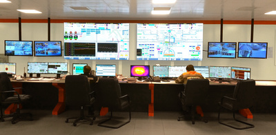 Control room of blast furnace #7 with automation and electrical equipment installed by Primetals Technologies for EVRAZ NTMK in Nizhniy Tagil, Russia.