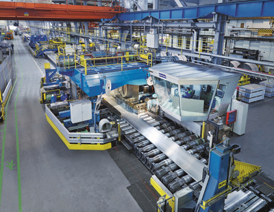 Two-high hot rolling stand at the AMAG rolling GmbH plant in Ranshofen, Austria. Primetals Technologies will equip the line with new converter equipment. (Photo: AMAG rolling GmbH)