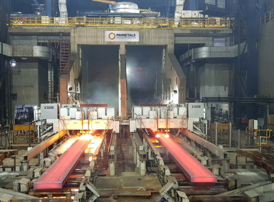 Continuous slab caster from Primetals Technologies installed in the Dolvi plant of JSW Steel in India.