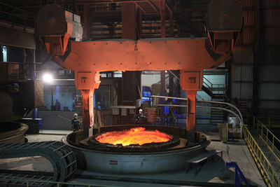 In the Dilovası meltshop of Turkish steelmaker Çolakoğlu Metalurji A.S.