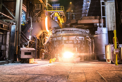 Electric arc furnace from Primetals Technologies at the Acciaieria Arvedi plant in Cremona, Italy.