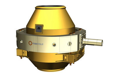 Computer-animated image of the new trunnion ring for the existing LD (BOF) converte