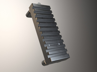 Computer animated image of a cast-iron stave from Primetals Technologies
