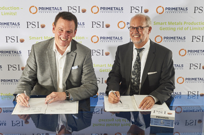 Hans-Jürgen Zeiher, Head Electrics and Automation at Primetals Technologies (l.) and Detlef Schmitz, Managing Director at PSI