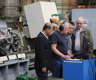 Vina Kyoei representatives observe Morgan High Speed Laying Head testing 