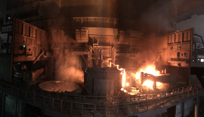 150-metric-ton twin electric arc furnace