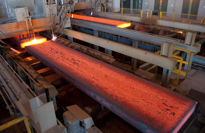 Slabs produced on a continuous casting machine