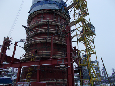 Construction site of the new blast furnace #7