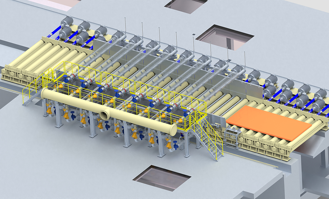 Ein 3D-Bild der Zwischenkühlung von Primetals Technologies für Hyundai Steel.